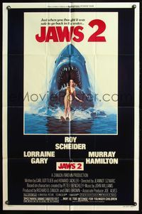 4y436 JAWS 2 1sh '78 just when you thought it was safe to go back in the water!