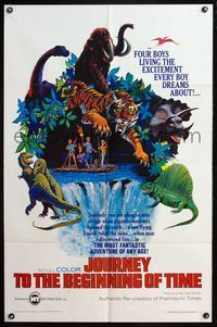 4y441 JOURNEY TO THE BEGINNING OF TIME 1sh '66 4 boys live their dream of fighting dinosaurs!