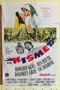 4y464 KISMET 1sh '56 Howard Keel, Ann Blyth, ecstasy of song, spectacle & love!