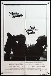 4y489 LAST TANGO IN PARIS 1sh '73 Maria Schneider, Bernardo Bertolucci, x-rated Marlon Brando!