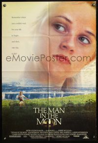 4y549 MAN IN THE MOON DS 1sh '91 huge headshot of first Reese Witherspoon!