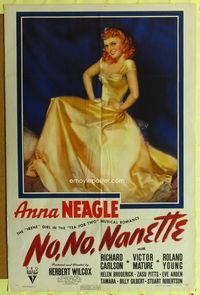 4y648 NO, NO, NANETTE style A 1sh '40 art of sexy elegant Anna Neagle by McClelland Barclay!