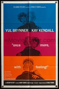 4y677 ONCE MORE WITH FEELING 1sh '60 three close ups of Yul Brynner & Kay Kendall!