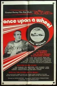 4y681 ONCE UPON A WHEEL 1sh '71 race car driver Paul Newman in the greatest racing film ever made!