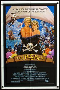 4y699 PIRATE MOVIE 1sh '82 great art of sexy Kristy McNichol & Christopher Atkins!