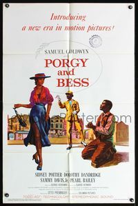 4y703 PORGY & BESS 1sh '59 art of Sidney Poitier, Dorothy Dandridge & Sammy Davis Jr.!