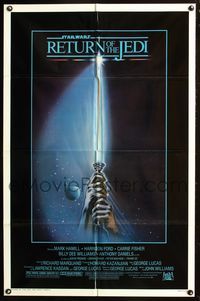 4y721 RETURN OF THE JEDI lightsaber style 1sh '83 George Lucas classic, Mark Hamill, Harrison Ford