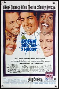 4y736 ROBIN & THE 7 HOODS 1sh '64 Frank Sinatra, Dean Martin, Sammy Davis Jr, Bing Crosby, Rat Pack