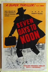 4y766 SEVEN DAYS TO NOON 1sh '51 Atom Bomb, Boulting Brothers thriller with-a-difference!