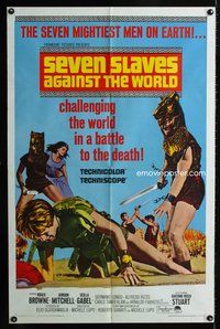 4y768 SEVEN SLAVES AGAINST THE WORLD 1sh '65 Gli Schiavi Piu Forti del Mondo, sword & sandal!