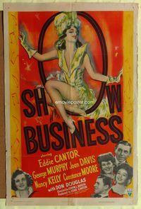 4y777 SHOW BUSINESS style A 1sh '44 Eddie Cantor, super sexy artwork of Constance Moore!
