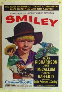 4y791 SMILEY 1sh '57 Ralph Richardson, John McCallum, close-up of freckled Colin Petersen!