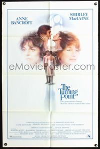 4y911 TURNING POINT 1sh '77 artwork of Shirley MacLaine & Anne Bancroft by John Alvin!