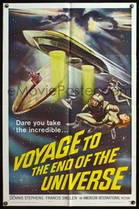 4y929 VOYAGE TO THE END OF THE UNIVERSE 1sh '64 AIP, Ikarie XB 1, cool outer space sci-fi art!
