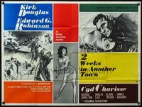 4z005 2 WEEKS IN ANOTHER TOWN British quad '62 art of Kirk Douglas & sexy Cyd Charisse!
