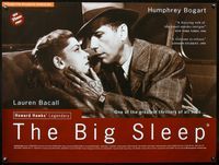 4z045 BIG SLEEP British quad R90s best c/u of Humphrey Bogart & sexy Lauren Bacall, Howard Hawks
