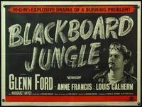 4z049 BLACKBOARD JUNGLE British quad '55 completely different image of punk teen Vic Morrow!