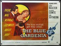 4z053 BLUE GARDENIA British quad '53 Fritz Lang, there was nothing lily-white about Anne Baxter!