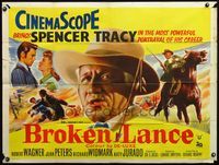 4z065 BROKEN LANCE British quad '54 Spencer Tracy, Robert Wagner, Jean Peters, Richard Widmark