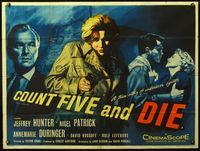 4z092 COUNT FIVE & DIE British quad '58 cool different undercover agents art by Chantrell!