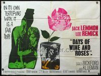 4z108 DAYS OF WINE & ROSES British quad '63 alcoholics Jack Lemmon & Lee Remick, different image!