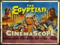 4z126 EGYPTIAN British quad '54 art of Jean Simmons, Victor Mature & Gene Tierney by Wiggins!