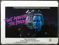 4z147 FORT APACHE THE BRONX British quad '81 great close up image of Paul Newman as NYPD cop!