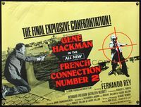 4z151 FRENCH CONNECTION II British quad '75 Frankenheimer, cool different image of Gene Hackman!