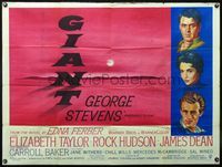 4z161 GIANT British quad '56 James Dean, Elizabeth Taylor, Rock Hudson, directed by George Stevens!