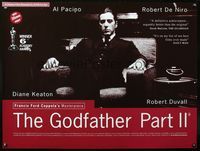 4z166 GODFATHER PART II British quad R96 great close up of Al Pacino, Francis Ford Coppola