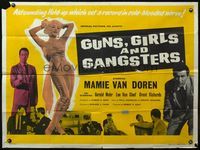 4z174 GUNS, GIRLS & GANGSTERS British quad '59 sexy bad Mamie Van Doren is a blonde hell-cat!