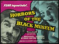 4z196 HORRORS OF THE BLACK MUSEUM British quad '59 June Cunningham has FEAR beyond belief!