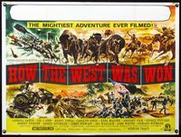 4z201 HOW THE WEST WAS WON British quad '64 John Ford epic, great artwork by Reynold Brown!