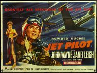 4z218 JET PILOT British quad '57 John Wayne flies with Screaming Eagles, Janet Leigh, Howard Hughes