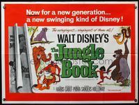 4z224 JUNGLE BOOK British quad '67 Disney classic, different layout w/Mickey Mouse & Snow White!