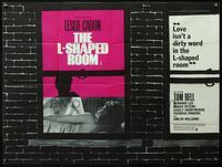 4z248 L-SHAPED ROOM British quad '63 sexy Leslie Caron, Bryan Forbes, love isn't a dirty word!