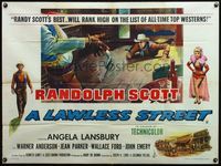 4z237 LAWLESS STREET British quad '55 Randolph Scott is running out of luck, bullets & his woman!