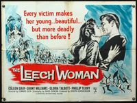 4z238 LEECH WOMAN British quad '60 female vampire drained love & life from every man she trapped!