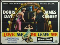 4z246 LOVE ME OR LEAVE ME British quad '55 image of sexy Doris Day & James Cagney in vanity mirror!