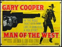 4z255 MAN OF THE WEST British quad '58Gary Cooper in a role that fits him like a gun fits a holster