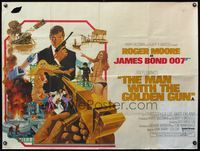 4z257 MAN WITH THE GOLDEN GUN British quad '74 art of Roger Moore as James Bond by Robert McGinnis!