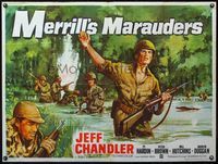4z264 MERRILL'S MARAUDERS British quad '62 Samuel Fuller, Jeff Chandler, true story from WWII!