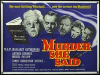 4z272 MURDER SHE SAID British quad '61 detective Margaret Rutherford, Agatha Christie classic!