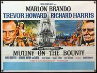 4z276 MUTINY ON THE BOUNTY white British quad '62 Marlon Brando, cool montage with sexy Tarita!