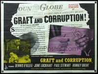 4z172 GRAFT & CORRUPTION British quad '56 Dennis O'Keefe, June Lockhart, cool newspaper design!