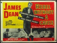4z337 REBEL WITHOUT A CAUSE British quad '55 James Dean was a bad boy from a good family!