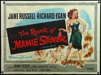 4z341 REVOLT OF MAMIE STOVER British quad '56 artwork of super sexy Jane Russell by Hinchliffe!