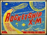4z353 ROCKETSHIP X-M British quad '50 the screen's FIRST story of man's conquest of space!