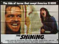 4z386 SHINING British quad '80 Stephen King, Stanley Kubrick masterpiece starring Jack Nicholson!