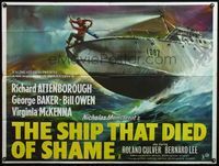 4z387 SHIP THAT DIED OF SHAME British quad '55 Richard Attenborough on ship with a mind of its own!